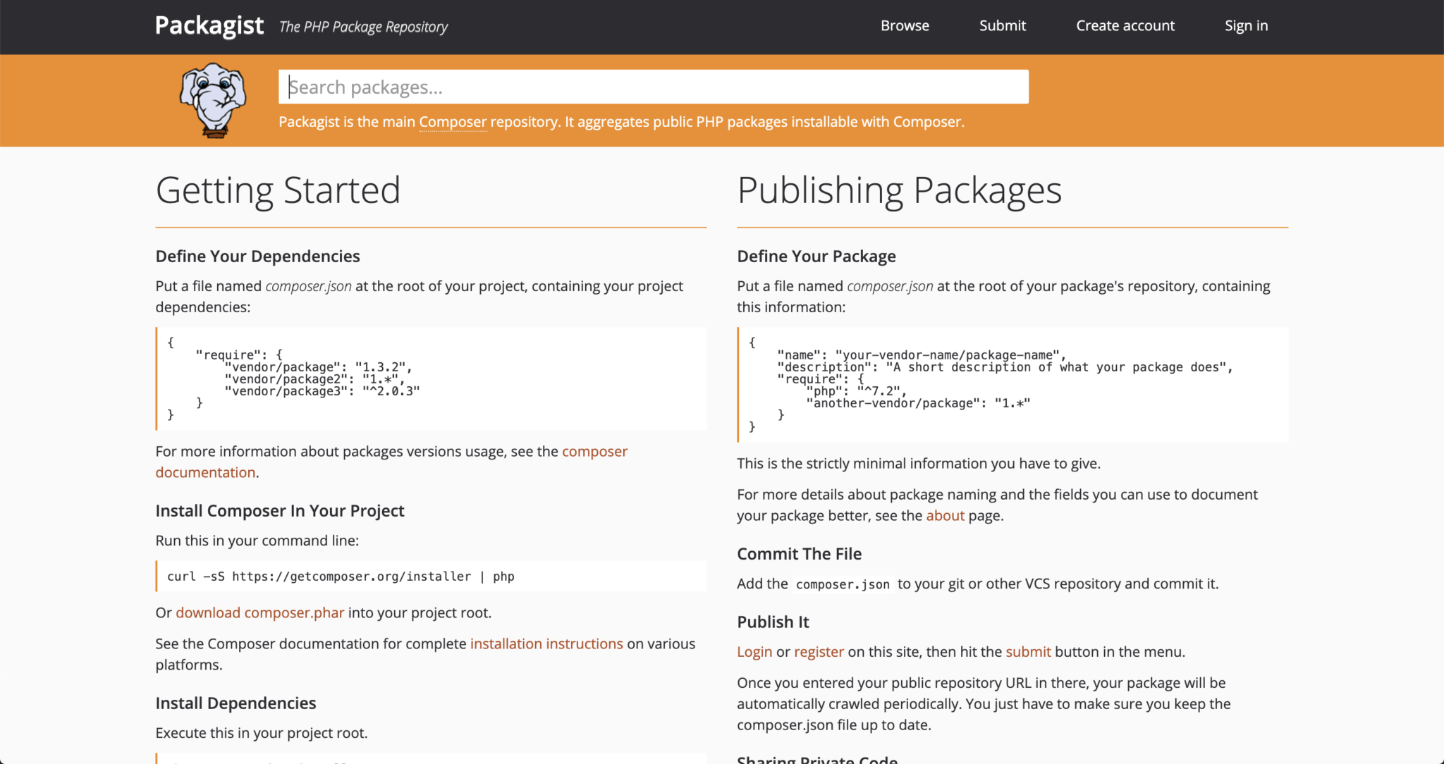 Packagist_top_page