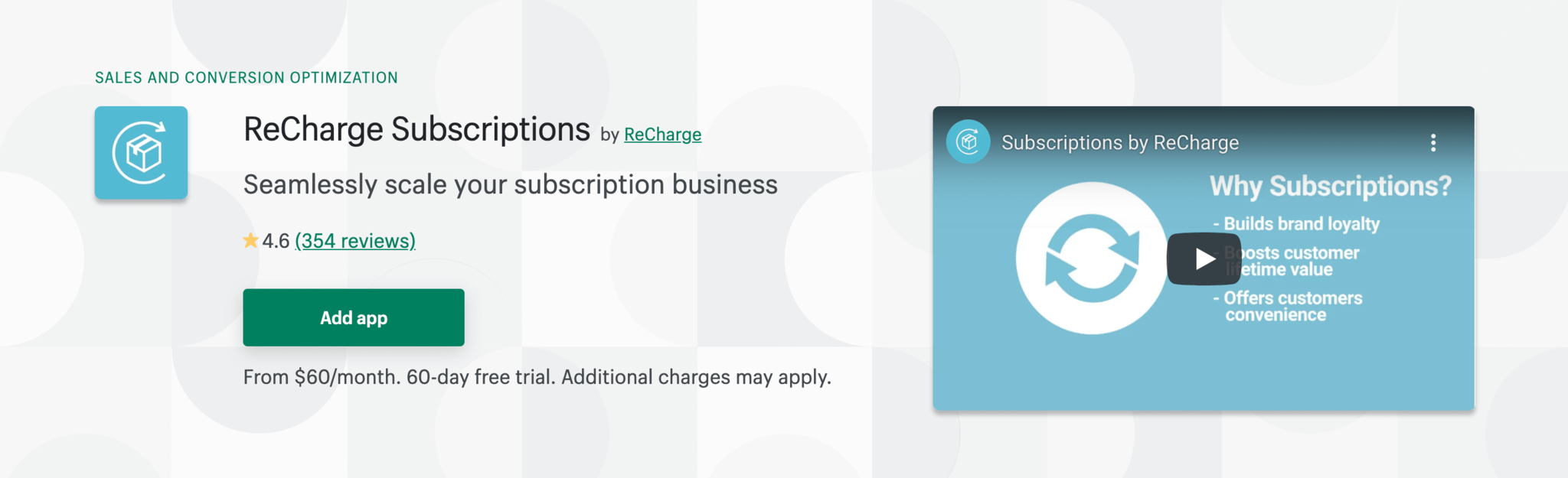 Shopify subscription
